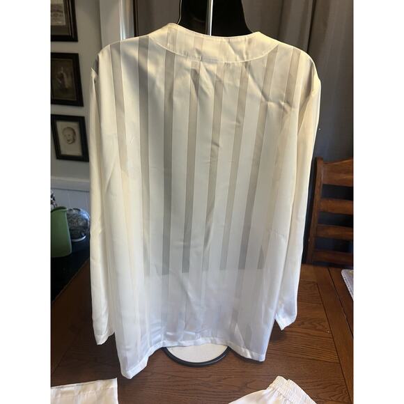 Vintage Reflections By Spiegel Pajama Set White Pants Long Sleeve Size Small - Picture 12 of 15